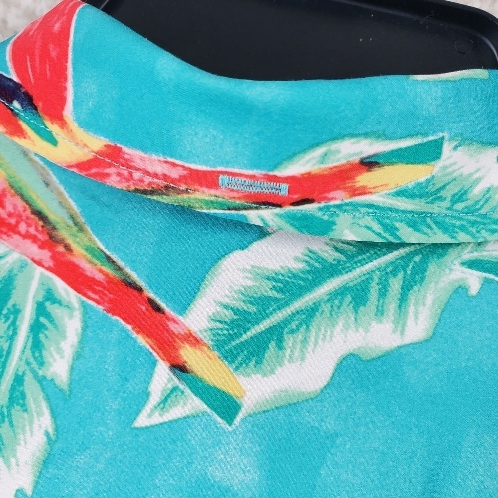 Chubbies Nutter Polo Shirt Mens S Hawaiian Floral SS Green Blue Pink Multi Beach - Picture 9 of 11
